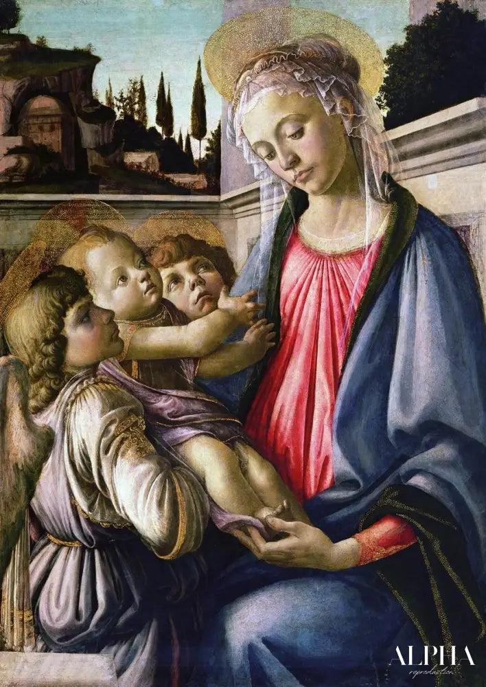 Madone avec un enfant et un ange - Sandro Botticelli - Reproductions de tableaux et peintures haut de gamme