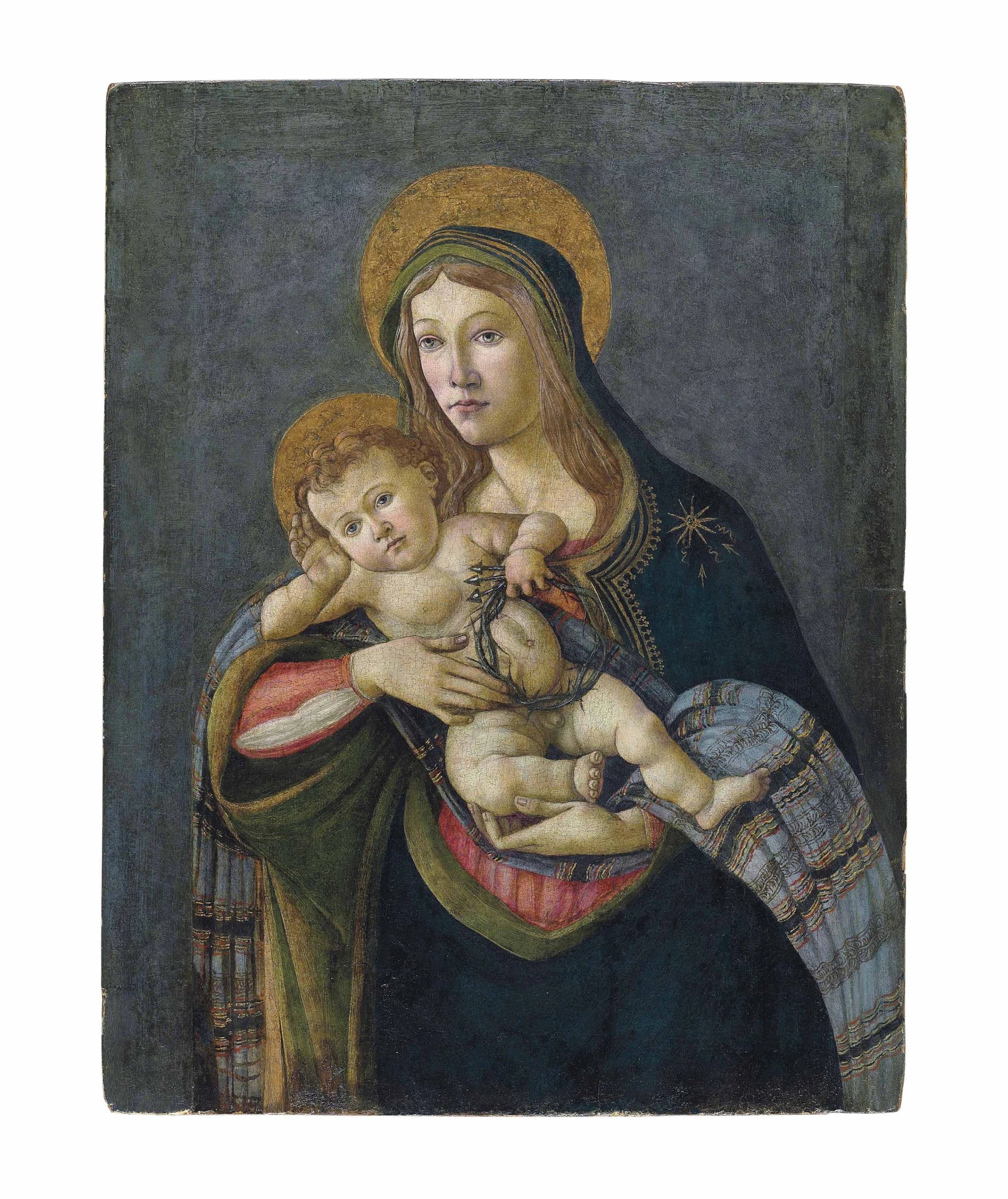 La Vierge et l’Enfant avec la couronne d’épines et trois clous de Botticelli – reproduction peinture à l’huile sur toile