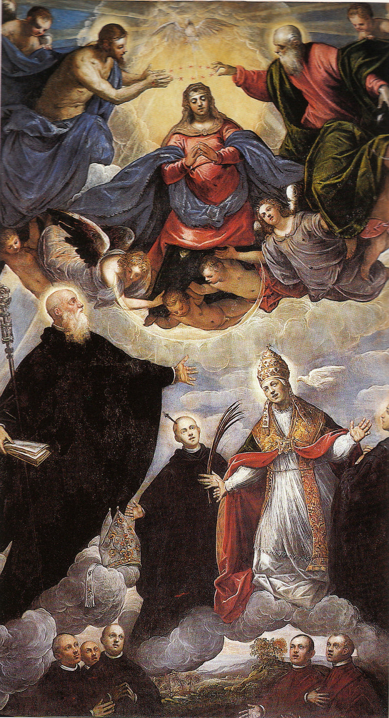 Madonna incoronata tra santi benedettini - Jacopo Tintoretto