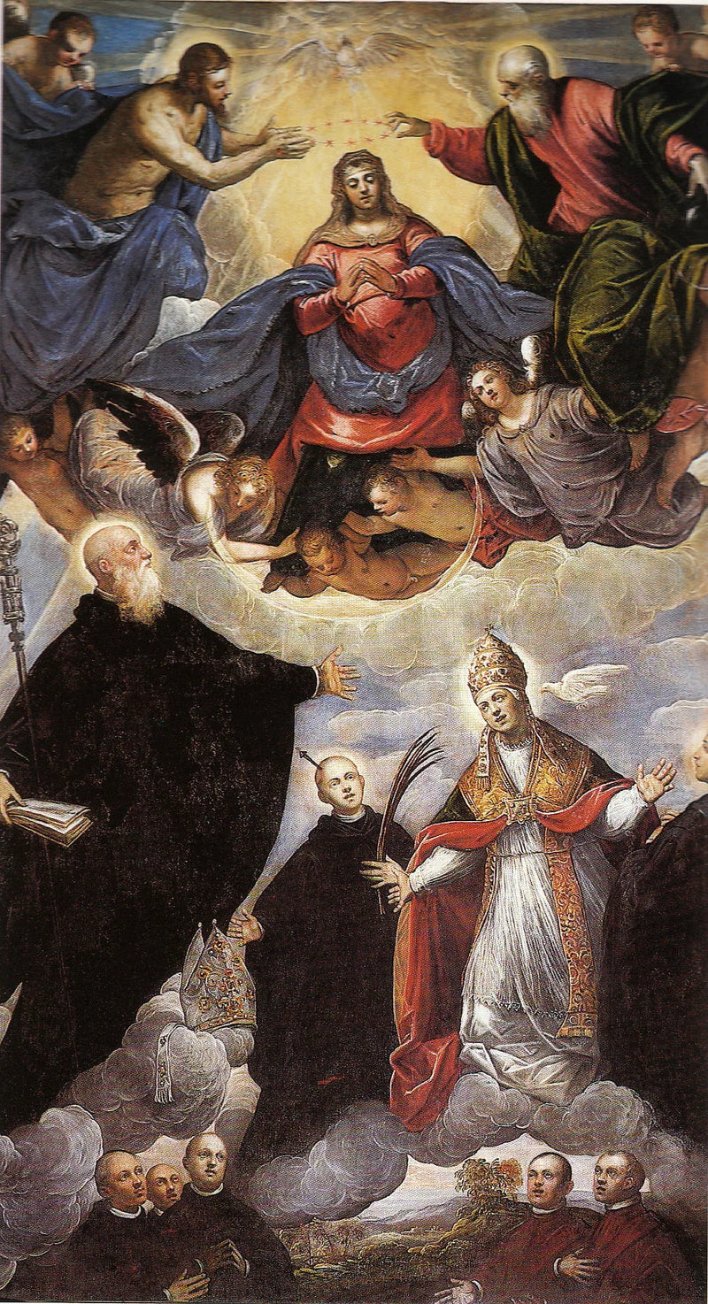 Madonna incoronata tra santi benedettini - Jacopo Tintoretto