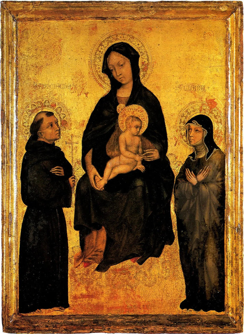 Madonna con Bambino in gloria tra i santi Francesco e Chiara - Gentile da Fabriano