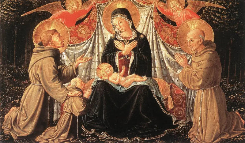 Madonna con Bambino con San Francesco Bernardone, Fra Jacopo - Benozzo Gozzoli