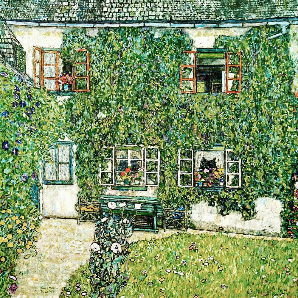 Maison de campagne à Unterach sur l’Attersee - Gustav Klimt image 1 copie peinte à la main à l’huile