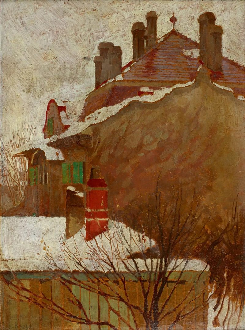 Case in inverno (vista dallo studio) - Egon Schiele