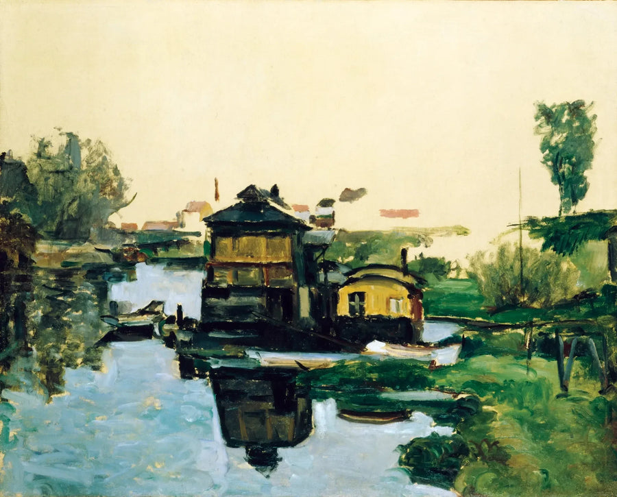 Case galleggianti su un fiume - Paul Cézanne