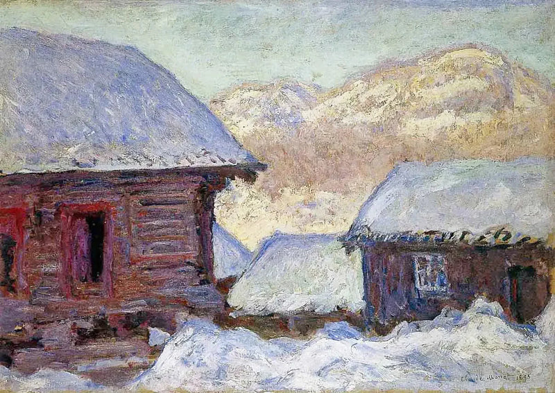 Case nella neve e Monte Kolsås W1404 - Claude Monet