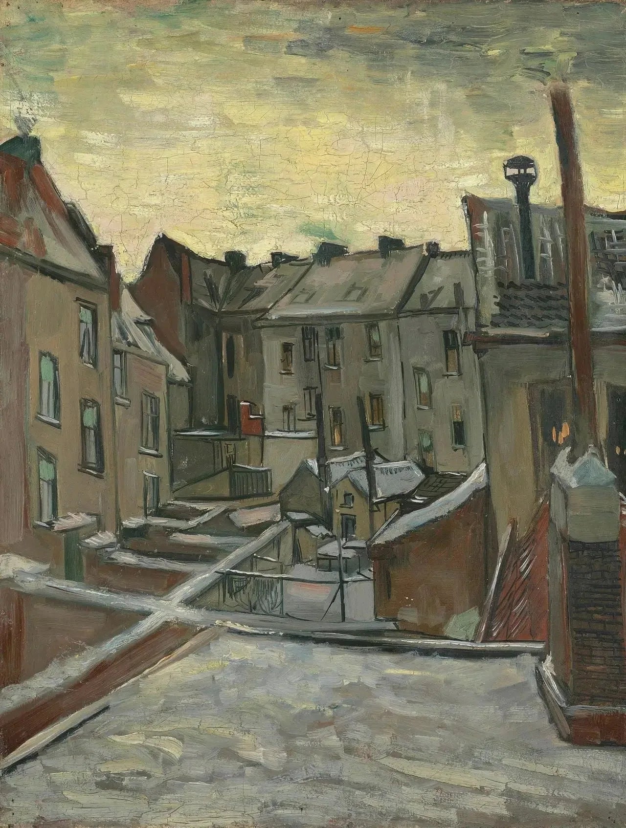 Maisons vues de l'arrière - Vincent van Gogh image 1 reproduction de peinture à l’huile