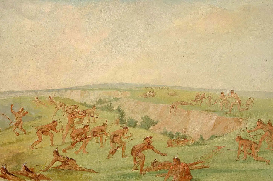 Mandan attaccante un gruppo di Arikara - George Catlin