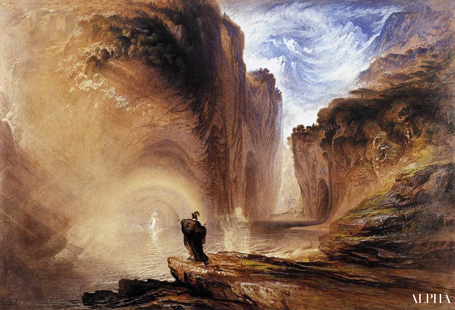 Manfred e la strega delle Alpi - John Martin - Riproduzioni di quadri e dipinti di alta qualità