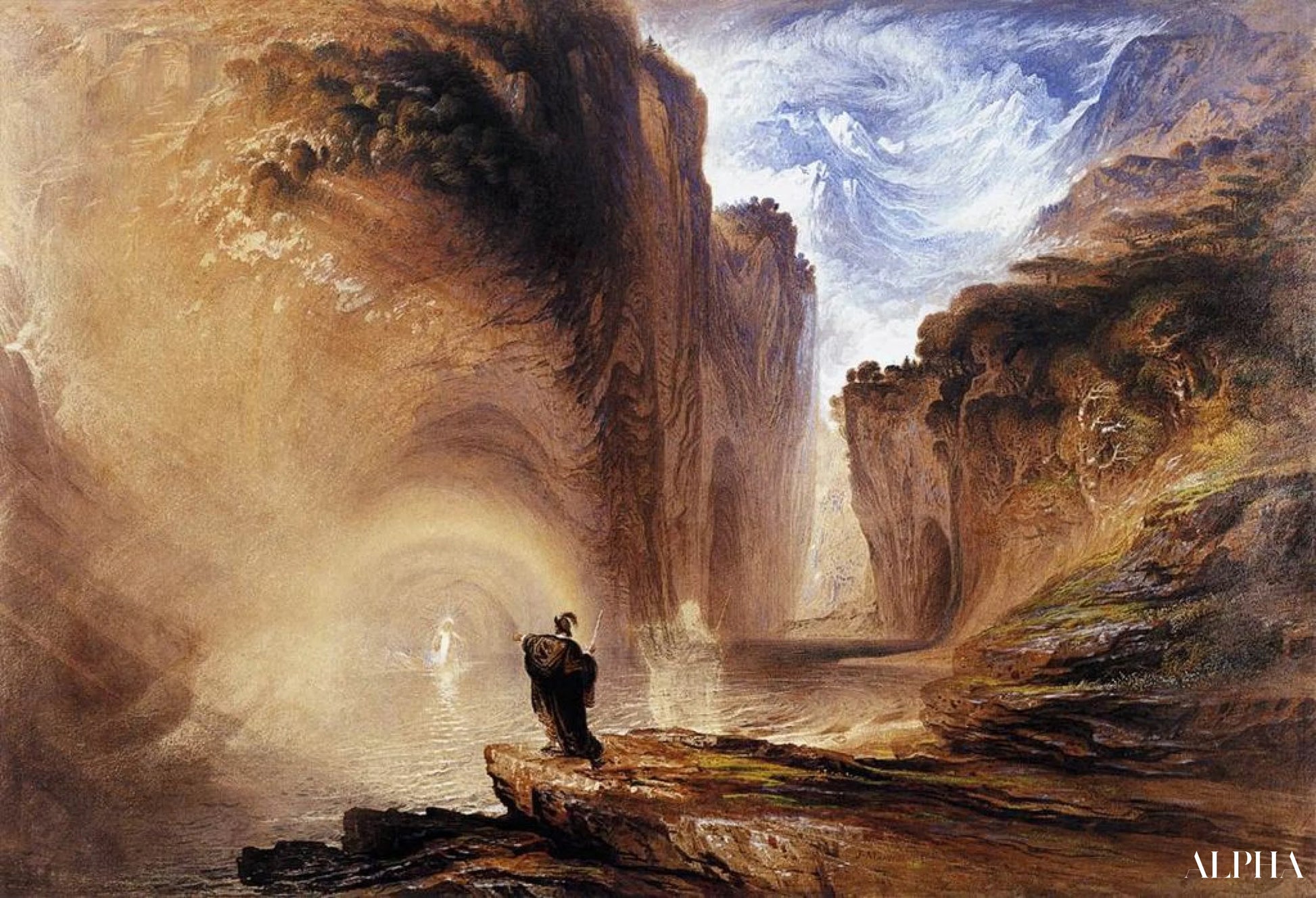 Manfred e la strega delle Alpi - John Martin - Riproduzioni di quadri e dipinti di alta qualità
