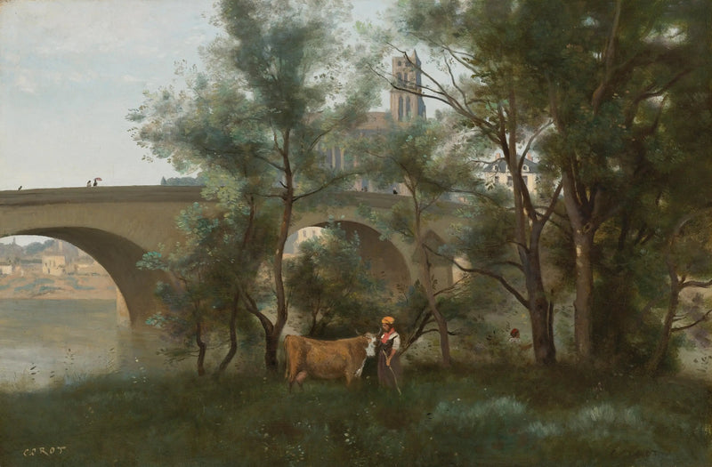 Mantes, le rive della Senna ai piedi del ponte - Jean-Baptiste Camille Corot