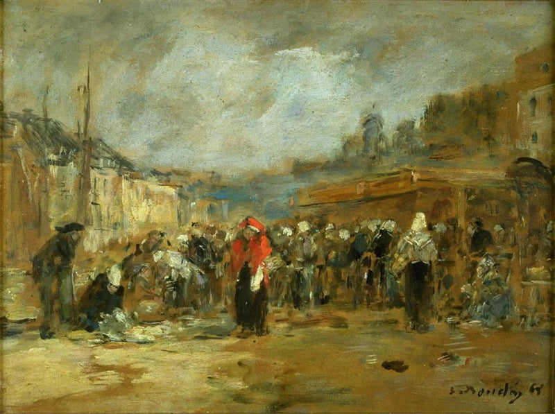 Mercato del pesce, Honfleur - Eugène Boudin
