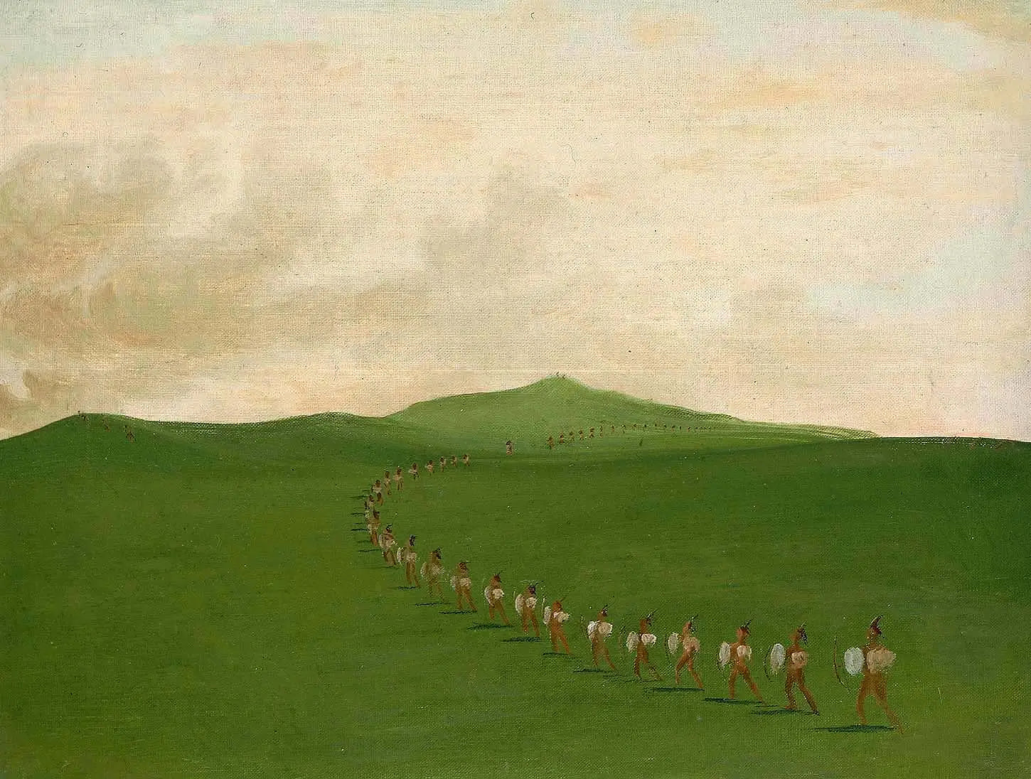 Marche des fantassins dans le Haut-Missouri - George Catlin - Alpha Reproduction