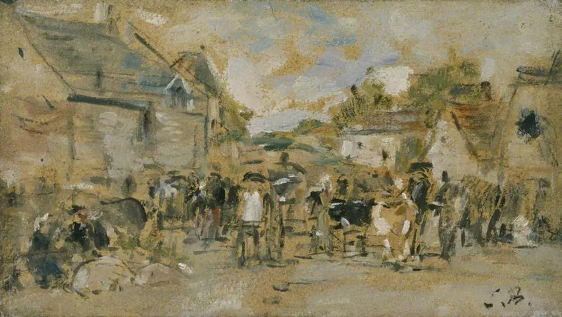 Mercato del villaggio - Eugène Boudin