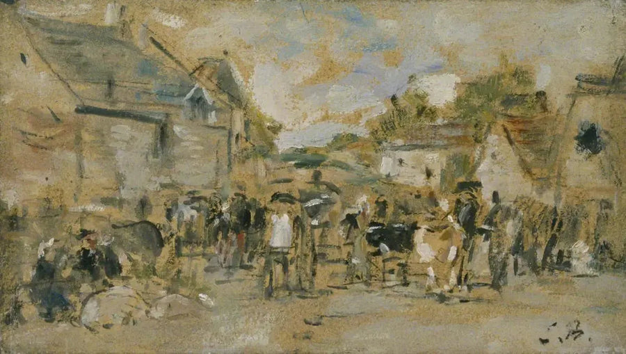 Mercato del villaggio - Eugène Boudin
