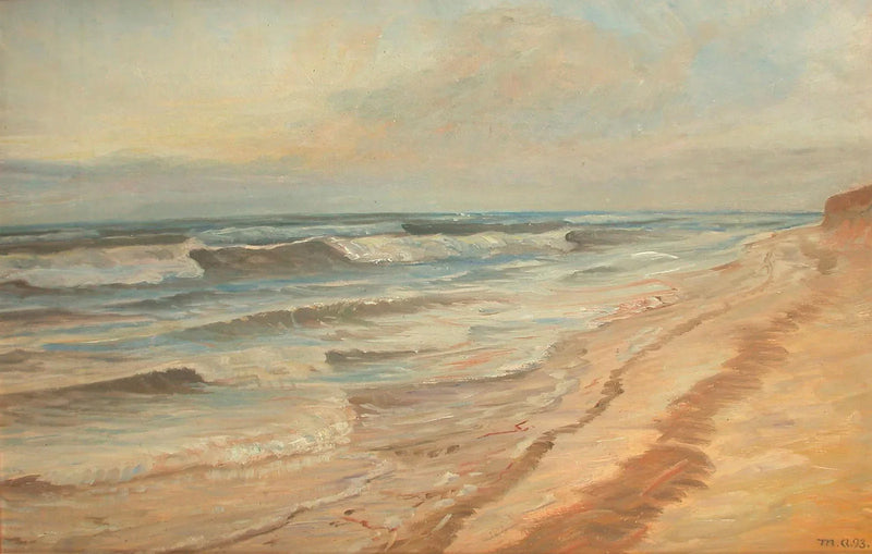 Alta marea sulla spiaggia di Skagen. -Michael Peter Ancher