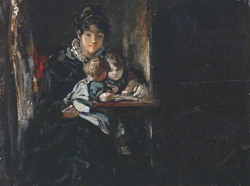 Maria Constable avec deux de ses enfants. Verso : Copie d’après Teniers - John Constable - Alpha Reproduction
