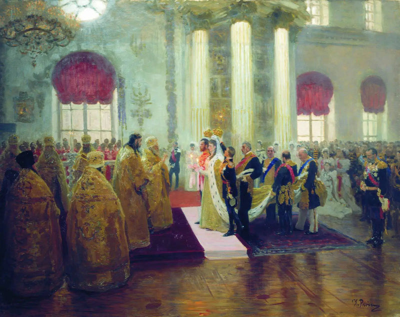 Matrimonio di Nicola II e dell'Granduchessa Alexandra Feodorovna. - Ilya Repin
