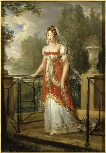 Marie-Annuciade-Caroline Bonaparte, reine de Naples, au château de Neuilly (1782-1839) - François Gérard image 1 copie peinte à la main à l’huile