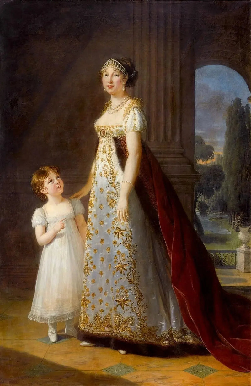 Marie-Annuciade-Caroline Bonaparte, regina di Napoli, con sua figlia Laetitia-Joséphine Murat - Élisabeth Vigeé Le Brun
