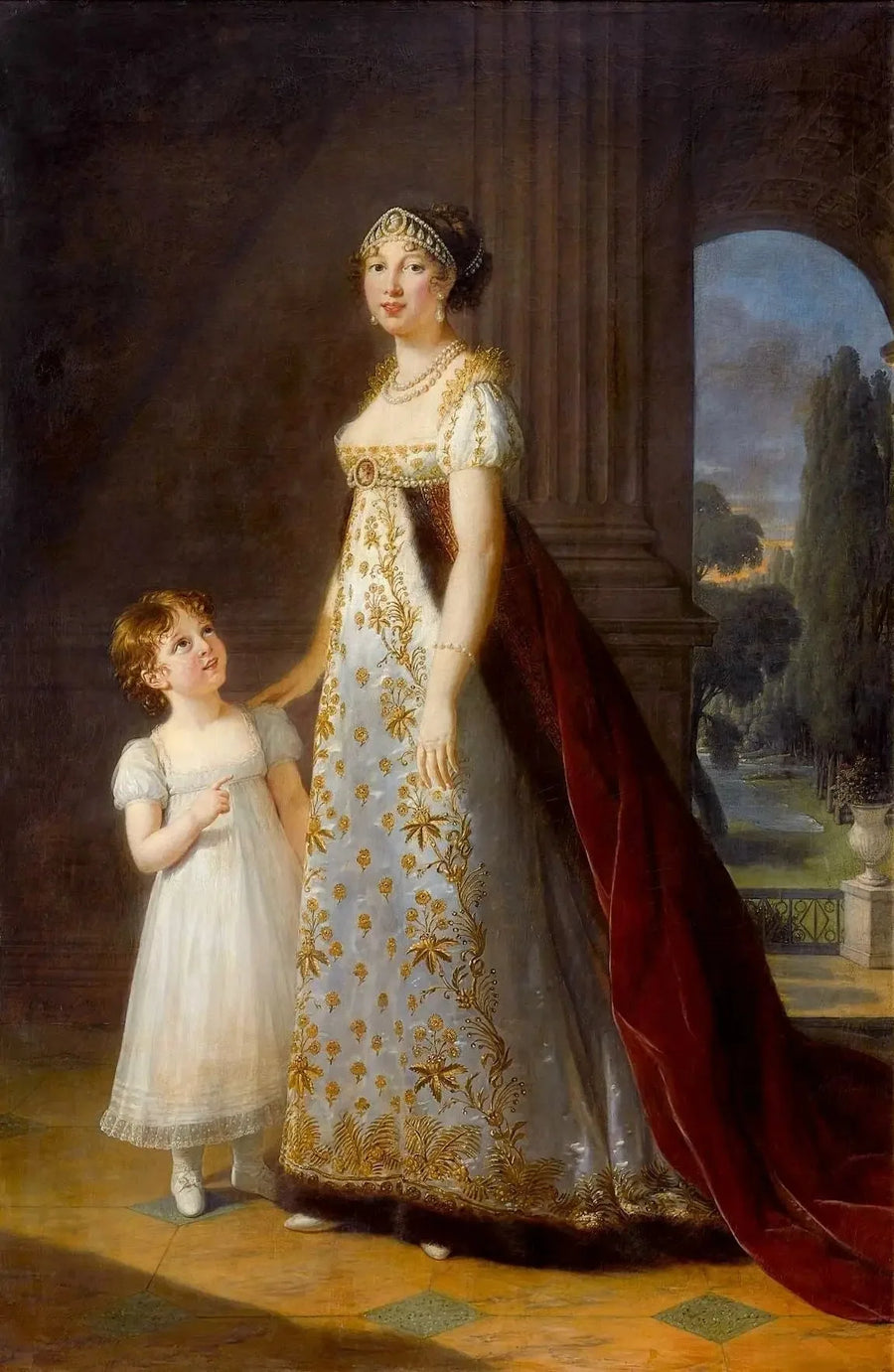 Marie-Annuciade-Caroline Bonaparte, regina di Napoli, con sua figlia Laetitia-Joséphine Murat - Élisabeth Vigeé Le Brun