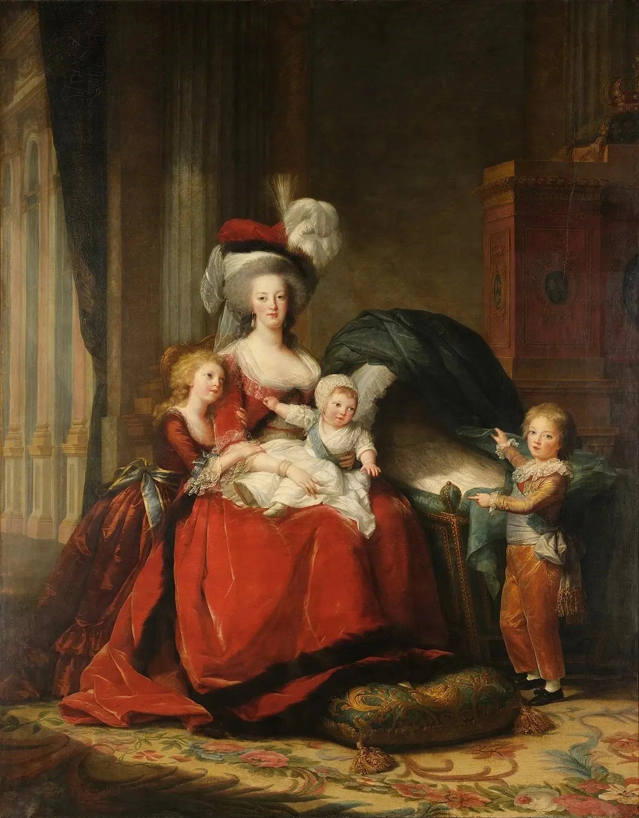 Marie-Antoinette de Lorraine-Habsbourg, reine de France et ses enfants - Élisabeth Vigée Le Brun image 1 copie peinte à la main à l’huile