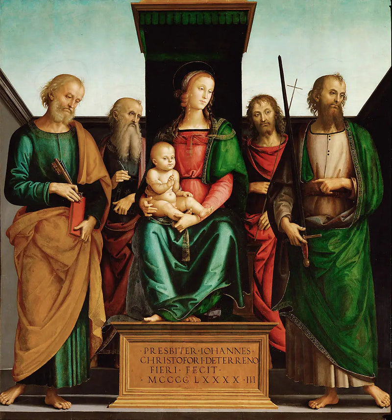 Marie con il Bambino e i quattro santi - Pietro Perugino