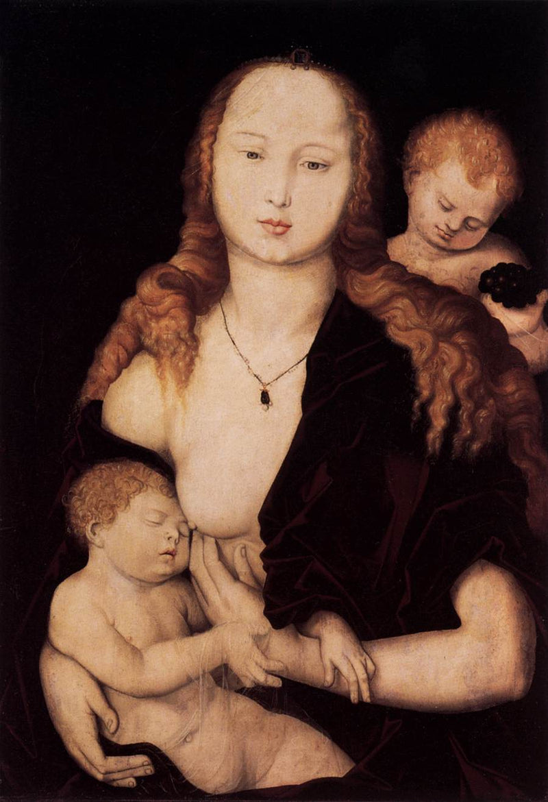 Marie con il Bambino Gesù e un angelo - Hans Baldung Grien