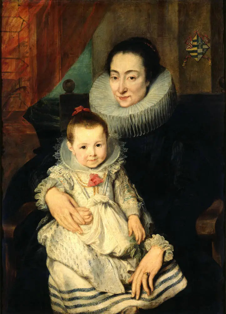 Marie Clarisse (?), moglie di Jan Woverius, con la loro figlia - Antoine van Dyck