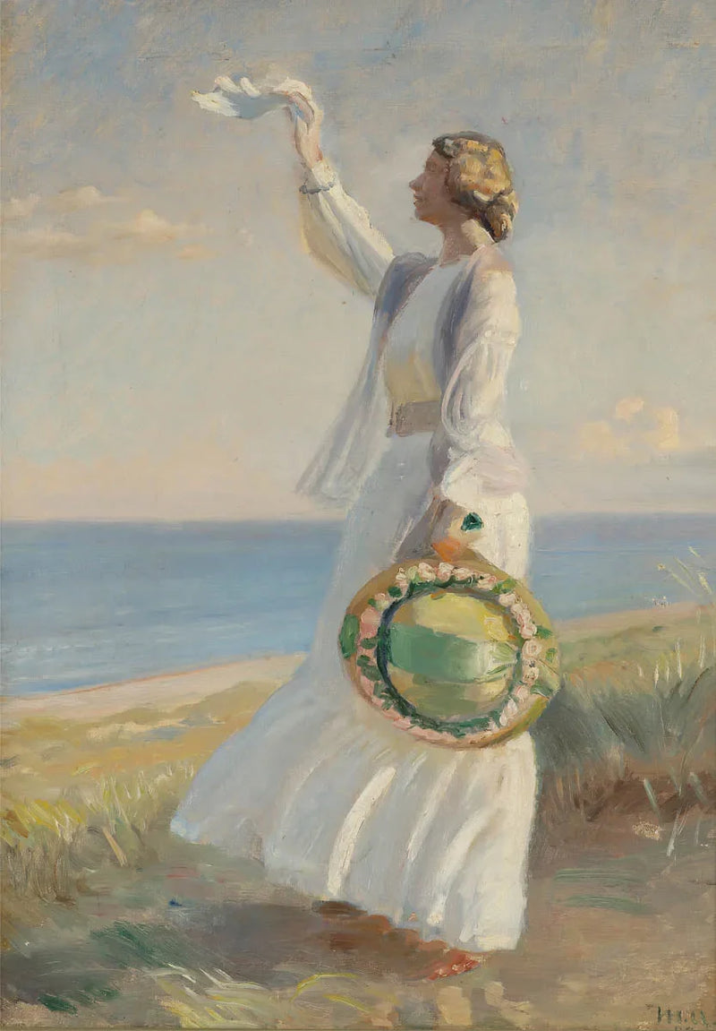 Marie Dinesen sulla spiaggia. -Michael Peter Ancher