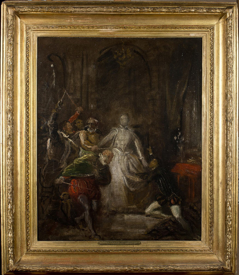 Marie Stuart proteggendo Riccio - Théodore Chassériau