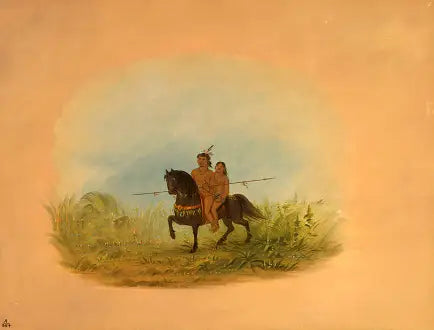 Mariés à cheval - Connibo - George Catlin - Alpha Reproduction