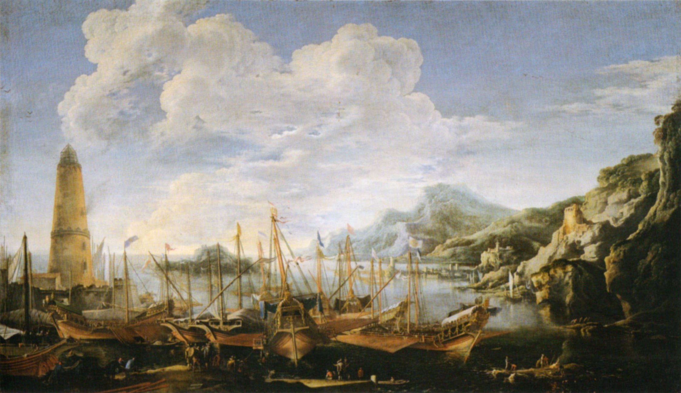 Marina del faro - Salvator Rosa image 1 copie peinte à la main à l’huile