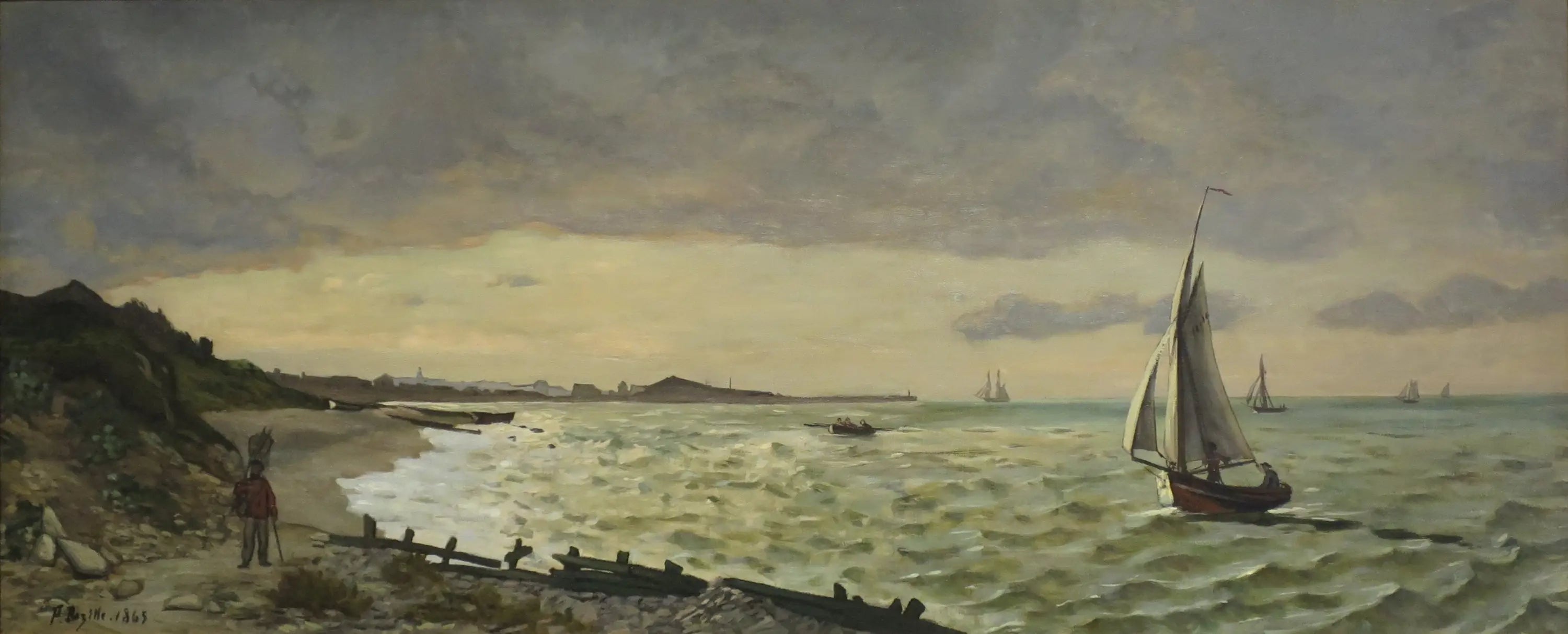 Reproduction du tableau « Marine à Sainte-Adresse - Frédéric Bazille » par Alpha Reproduction en peinture à l’huile