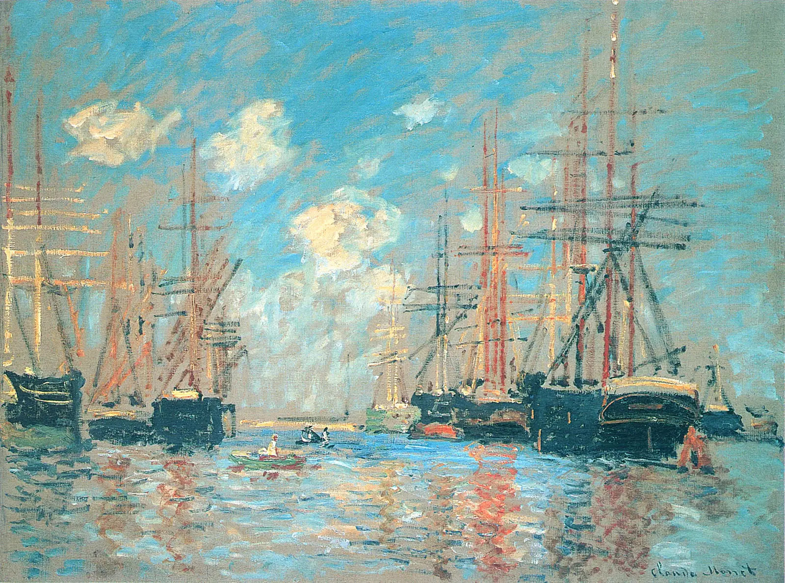 Reproduction du tableau « Marine, le port d'Amsterdam - Claude Monet » par Alpha Reproduction en peinture à l’huile