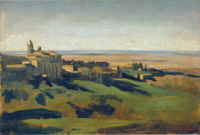 Marino, vista generale. La mattina - Jean-Baptiste Camille Corot