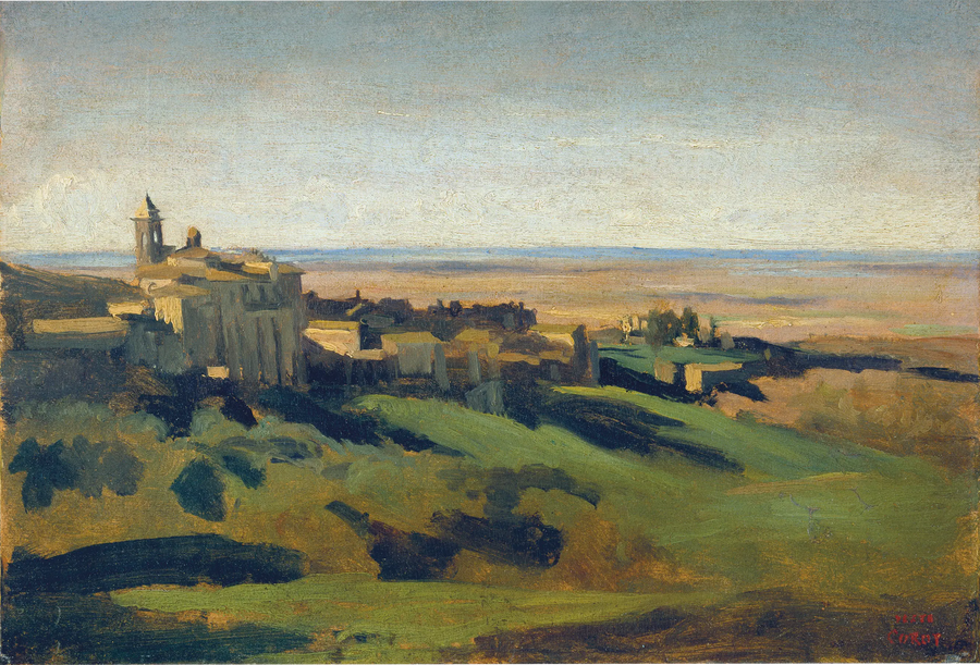Marino, vista generale. La mattina - Jean-Baptiste Camille Corot
