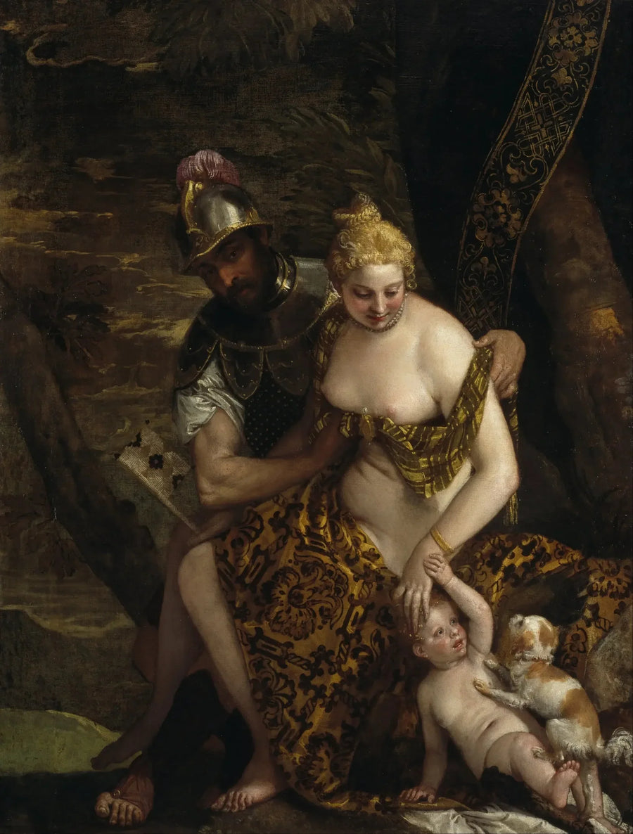 Marte spogliando Venere con Cupido e un cane - Paolo Veronese