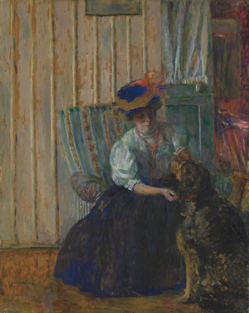 Marthe Bonnard con il cane - Édouard Vuillard