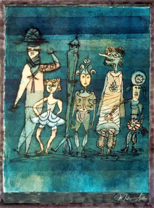 Masques sur la prairie - Paul Klee - Reproductions de tableaux et peintures haut de gamme