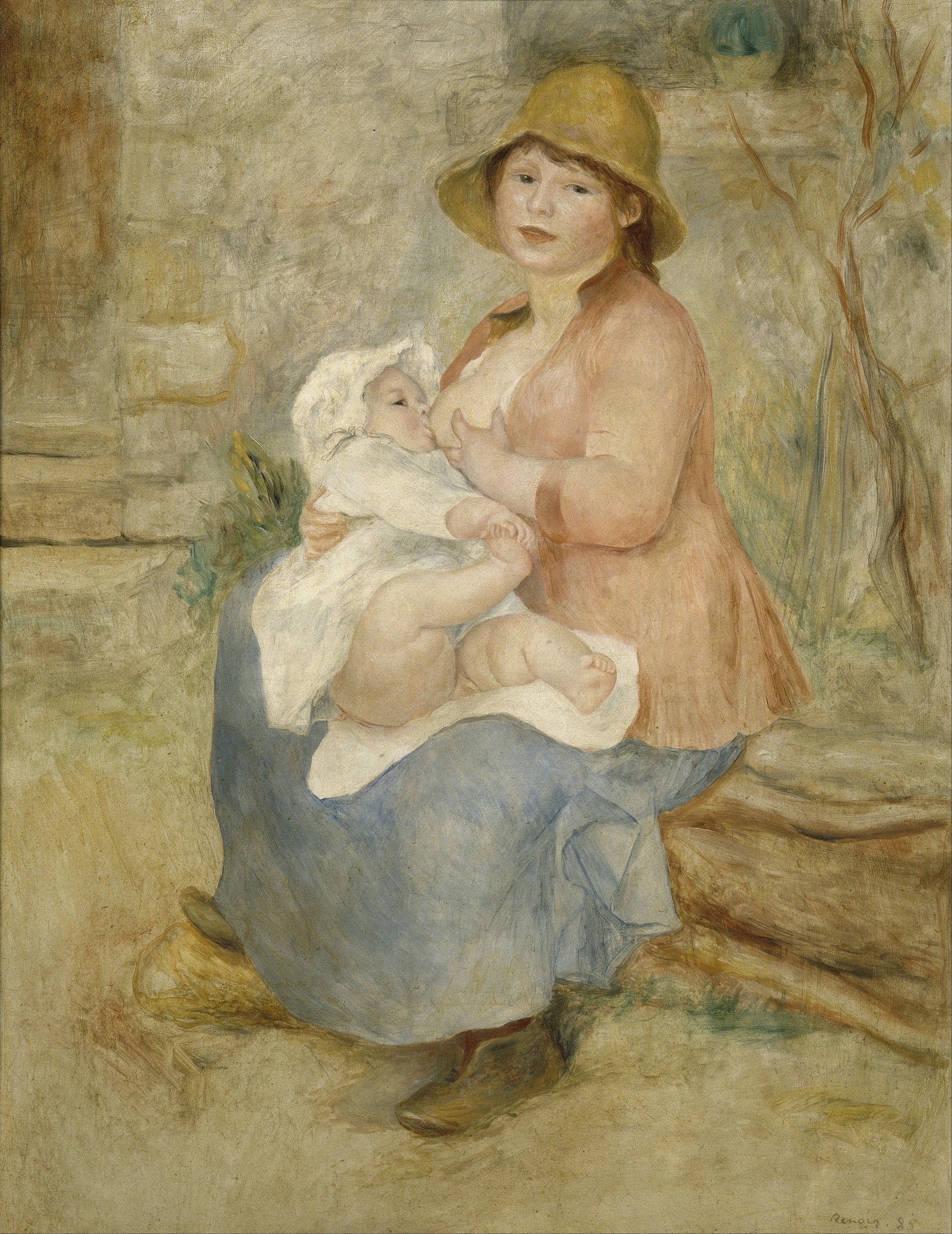 Maternité, Aline Charigot allaitant Pierre Renoir, peinte par Pierre-Auguste Renoir en 1885
