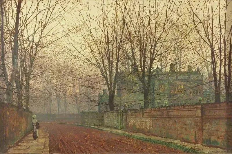 Mattino di novembre, Knostrop Hall, Leeds - John Atkinson Grimshaw