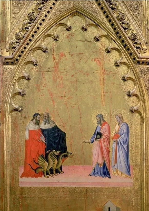 Matthew Quelling Dragon - Andrea Orcagna image 1 tableau peint à l’huile sur toile