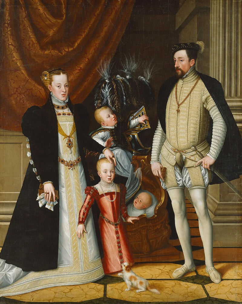 Massimiliano II, sua moglie e tre figli - Giuseppe Arcimboldo