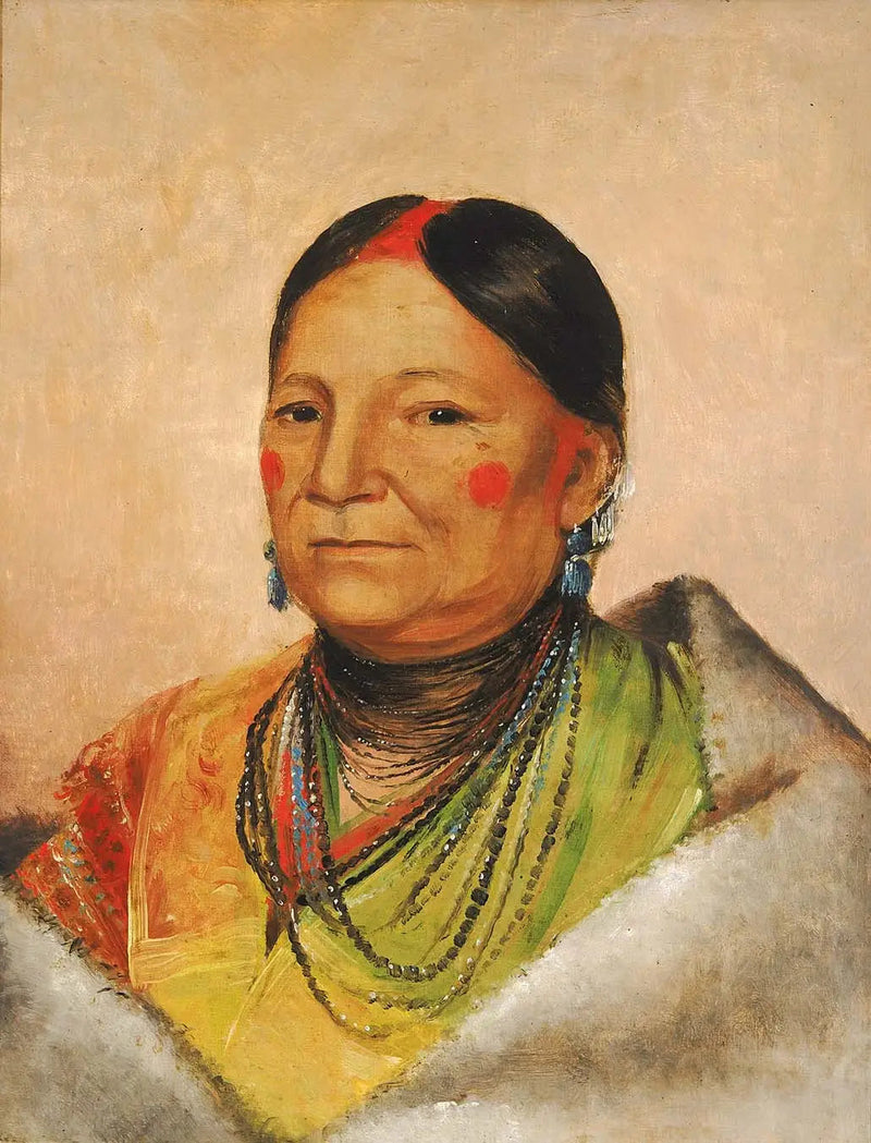 Mee-chéit-e-neuh, Épaule de l'ours blessé, Épouse du chef - George Catlin