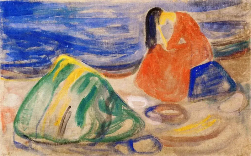 Melancolia. Donna che piange sulla spiaggia - Edvard Munch