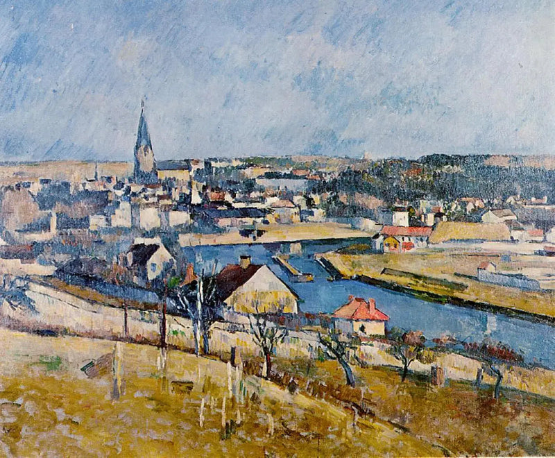 Melun visto da Le Mée-sur-Seine - Paul Cézanne