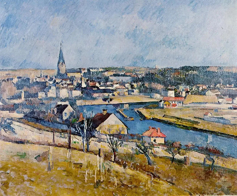 Melun visto da Le Mée-sur-Seine - Paul Cézanne