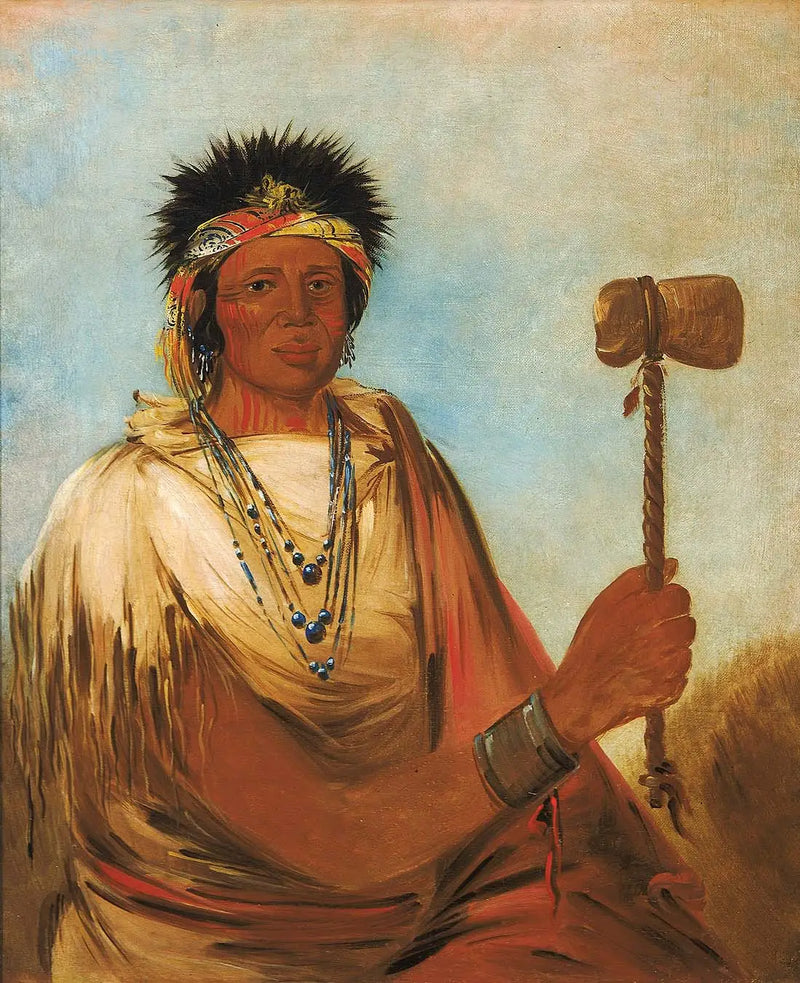 Men-són-se-ah, main gauche, un guerriero - George Catlin