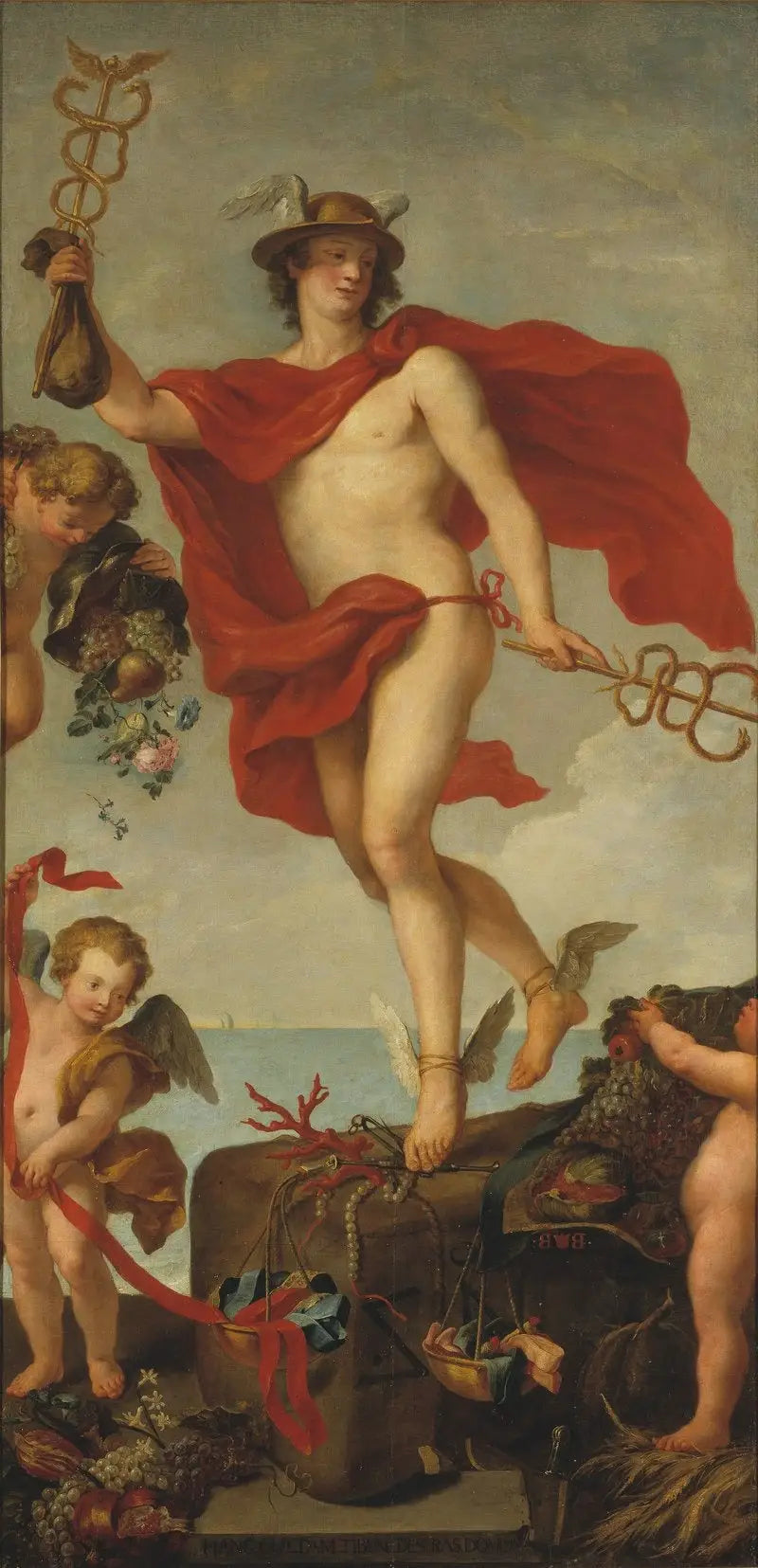 Mercure in partenza da Anversa. Fragmento di un quadro più grande. - Peter Paul Rubens